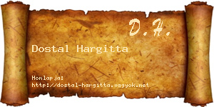 Dostal Hargitta névjegykártya